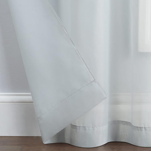 Pairs to Go Victoria Voile Modern Sheer Rod Pocket Window Curtains for Living Room (2 Panels), 59 in x 63 in, Grey, 2 Count...