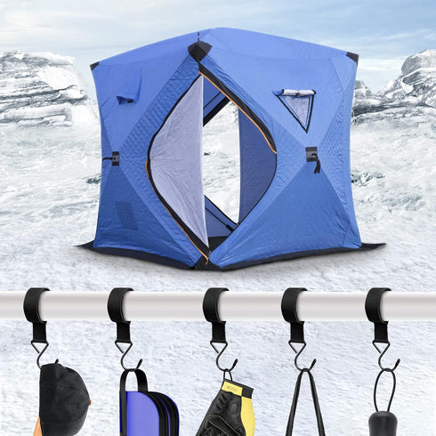 12Pcs Ice Fishing Shelter Coat Hooks, Heavy Duty Ice Fishing Shelters Hooks Accessory Hanger for Ice Fishing Tent, Outdoor Camping, Hunting Blinds...