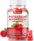 Potassium Magnesium Supplement Gummies for Adults Kids, Sugar-Free Potassium Citrate Gummies Supports Leg Cramps & Muscle & Heart Health, Vegan Ma...