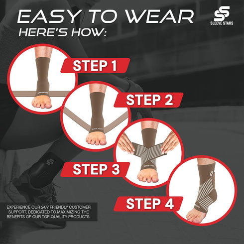 Sleeve Stars Ankle Support for Ligament Damage & Sprained Ankle, Plantar Fasciitis Support & Achilles Tendonitis Pain Relief, Ankle Brace for Wome...