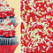 Shabby Elegant Chic Edible Confetti Sprinkles Cake Cookie Cupcake IceCream Donut Quins - 4oz (Red Gold White)...