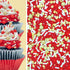 Shabby Elegant Chic Edible Confetti Sprinkles Cake Cookie Cupcake IceCream Donut Quins - 4oz (Red Gold White)...