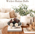 DomeStar 24PCS Brown Decorative Balls for Bowl Centerpiece, 2 Inch Rattan Balls Bowl Fillers Decor - Wicker Twig Orbs Spheres, Wedding Home Vase T...