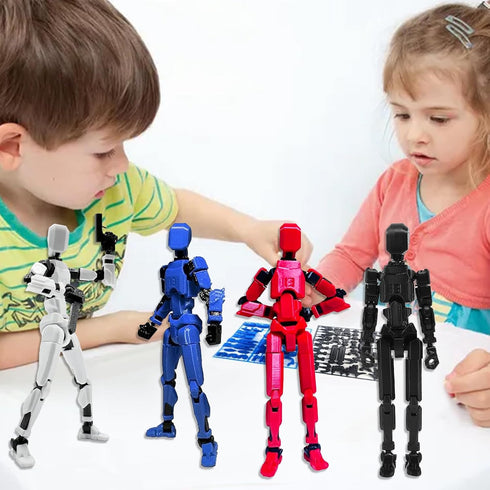 T13 Action Figure, 4PCS Action Figures, T13 Action Figure 3D Printed Robot Multi-Jointed Movable, Desktop Decorations for Game Lovers...