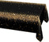 Decor365 9x5 ft Fabric Champagne Gold Tablecloth Black Gold Party Decoration GraduationTable Cover Birthday TableCloths Anniversary Celebration Ne...