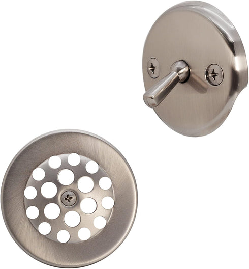 Westbrass R92-07 3-1/8" Trip Lever Tub Trim Set with 2-Hole Overflow Faceplate, Satin Nickel...