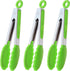 Mini Tongs with Silicone Tips 7 Inches Silicone Cooking Tongs, Set of 3 (Green)...