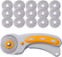 W.A. Portman Fabric Rotary Cutter with 15 Blades - 45mm Rolling Cutter with Safety Lock - Fabric Roller Cutter - Rotary Fabric Cutter Wheel - Fabr...