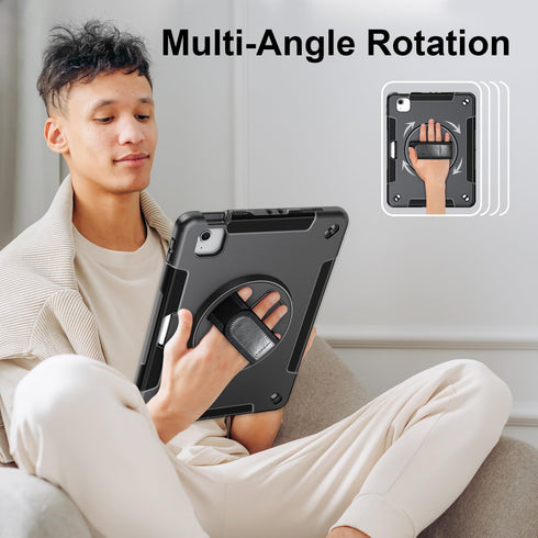 Protective Case for iPad Air 6th Generation 11-inch M2 2024, A2902/A2903/A2904 Case, iPad Air 5th 2022/Air 4th Gen Case 10.9 Inch with Kickstand/H...