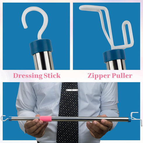 Dressing Stick Fully Adjustable for Long Lengths up to 28.5" - Makes Putting On and Taking Off Clothing Easier, Home Health Aids...