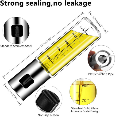 2 Pack Oil Sprayer for Cooking, Olive Oil Sprayer Mister for Air Fryer Kitchen Glass Bottle Versatile Spray Oil Dispenser Refillable Vinegar Sprit...