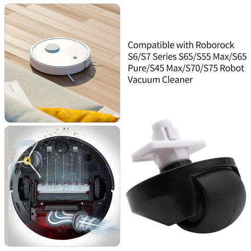 Front Caster Wheel Compatible with Robotock S7,S7+,S7 MaxV, S55 Max,S6 Pure,S6 MaxV,S8, S8+, S8 max Ultra Q5 Q7 Max Series Vacuum Cleaner Robot (4...