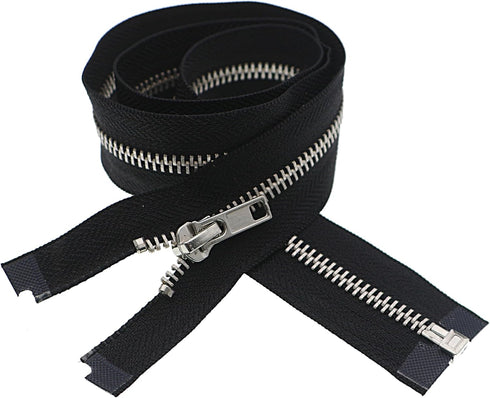 Leekayer 5# 27 Inch Metal Zipper Black Chrome Separating Zippers Jacket Zipper for Sewing Coat Vest Bag 68 cm Handmade Bulk 2 pcs/Pack...