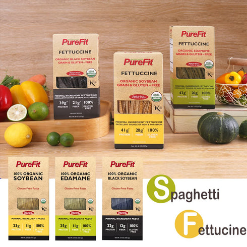 PureFit - Organic Soy Bean Fettuccine Pasta - Low Carb, High Protein, Gluten Free, Vegan, Non-GMO, Keto Friendly, Kosher, Easy to Make, Plant-Base...