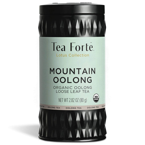 Tea Forte Mountain Oolong Premium Organic Loose Leaf Caffeinated Oolong Blend Canister, Makes 35-50 Cups...