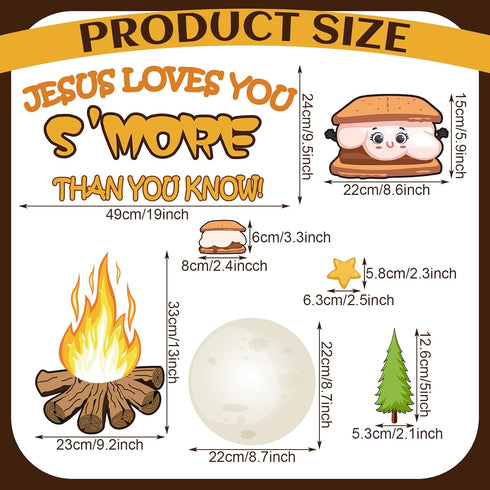 Outus 105 Pieces Jesus Loves You S'More Bulletin Board Set Sunday Decorative School Decorations Religious Bulletin Board for Wall Classroom School...