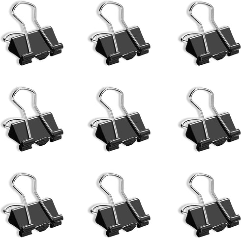 130 PCS Small Binder Clips, 3/4 inch, Paper Clamps, Binderclips, Black Clips for Paperwork, Home, School, Office Supplies (0.75in, Black)...