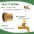 rain Barrel Spigot kit Within 1/2 inch Nozzle Brass Water Faucet & Bulkhead Tank Fitting fits 1-1/4 inch Hole, for Garden Hose rainwater Bucket 55...
