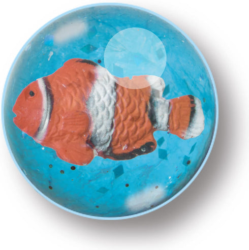 Deluxebase Mega Bounce - Coral Fish from Coral Fish Bouncy Balls for Kids with Enclosed Fish Figurines. Small Rubber Balls for Kids with Animal Fi...