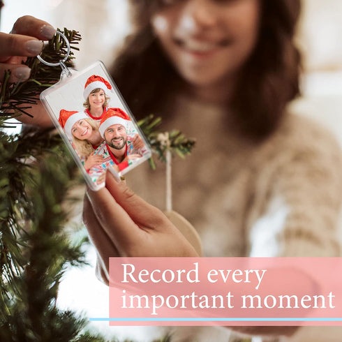 Yaomiao Acrylic Photo Frame Keychain Holder Photo Picture Insert Blank Keyring for DIY Craft(2 x 3 Inch,15 Pieces)...