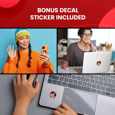 Disney Mickey Mouse Feet Cell Phone Stand with Bonus Decal Sticker- Cell Phone Holder for Home/Office-Universal Desk Phone Stand Compatible with A...
