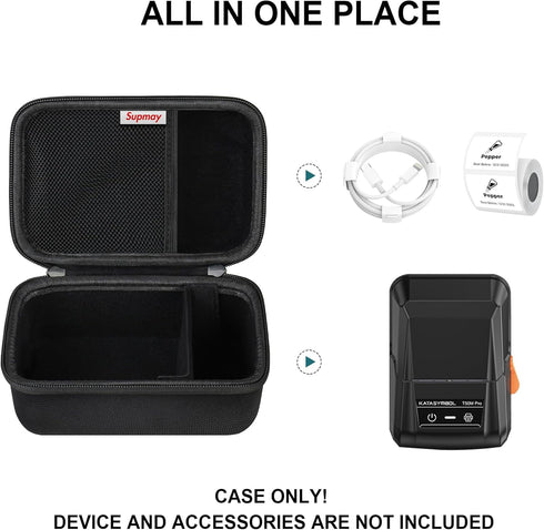 Hard Carrying Case for SUPVAN T50M Pro Bluetooth Label Maker Machine, Inkless Labeler Storage Travel Holder fit Label Tape, Charging Cable, User M...