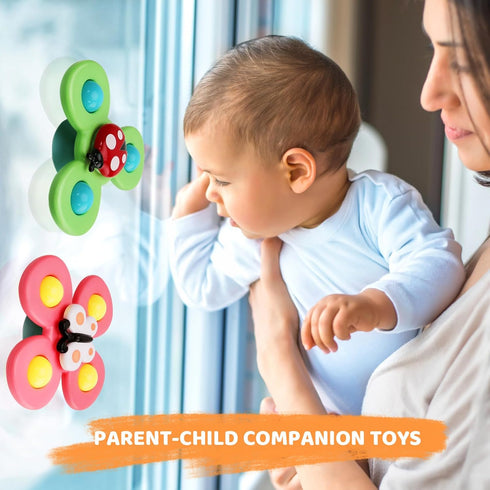 3pcs Suction Cup Spinner Toy for Baby 12-18 Months Baby Travel Fidget Sensory Toys for Toddlers 1-3 Bath Toys for 2 Year Old First Birthday Gifts ...