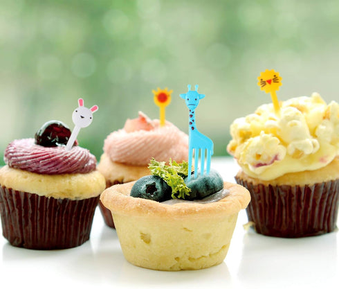 Patelai 80 Pieces Animal Fruit Food Picks Lunch Bento Box Picks Cute Cartoon Toothpick Mini Cupcake Fork for Back to School Classroom Cake Dessert...