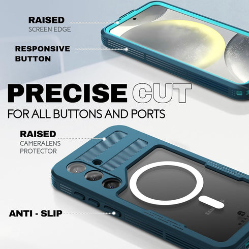 BEASTEK Galaxy S24 Waterproof Case, SRE Series Shockproof Dustproof Magnetic Ring Case, with Built-in Screen Protector Anti-Scratch 360 Cover, for...