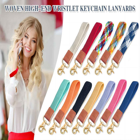 Stretchy Wristlet Keychain,Braided Cute Wrist Lanyards for Keys, Key Chain Holder for Women Men, Wrist Strap Keychain for Car Keys Phone Camera Wa...