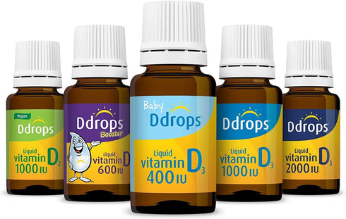 Ddrops Kids Booster 600IU 100 Drops - Daily Liquid Vitamin D for Kids. Support Strong Bones & Immune System in Children. No Preservatives, No Suga...