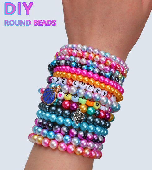 HINSOCHA Bracelet Beads Kit - 1020Pcs Gradient Colorful Round Beads (6mm+8mm) for Jewelry Making, DIY Crafts, Gifts for Kids and Adults...