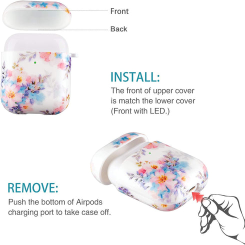 Lokigo Airpod Case 2nd/1st Generation, Protective Hard Cover Charging Case with Keychain for Boys Girls Compatible with 2/1 Gen, Front LED Visible...