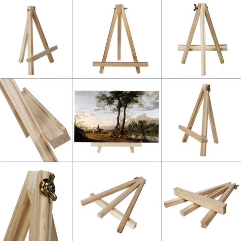 AUVOTTOKA Portable 9" Wood Tripod Tabletop Display Easel for Artist Painting, Sketching, Displaying Photos, Decorative Plates and More...