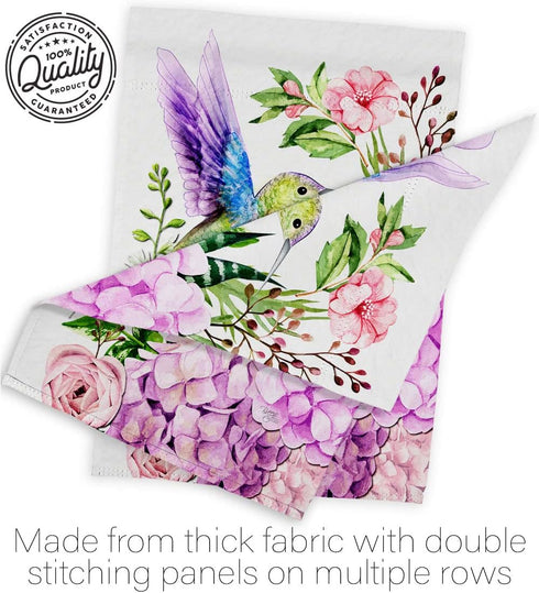 Breeze Decor Purple Hummingbird Garden Flag Friends Birds Flamingo Cardinal Peacock Springtime Natural Wildlife House Decoration Banner Small Yard...