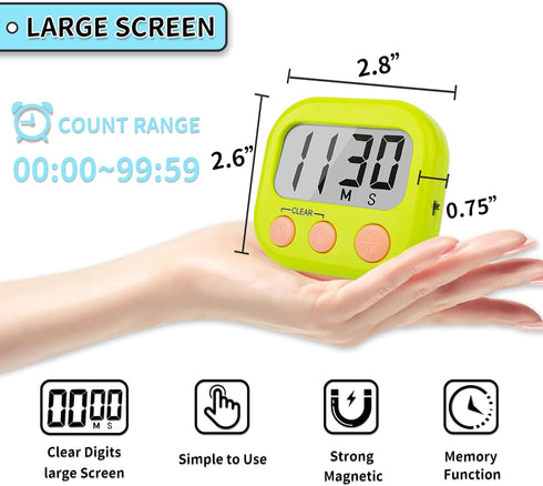 Classroom Timers for Teachers Kids Large Magnetic Digital Timer 2 Pack...