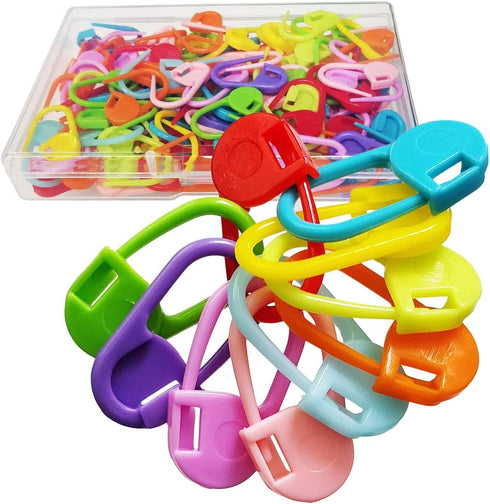 120 Pieces Mix Color Knitting Markers Crochet Clips Crochet Pins Bulk Stitch Markers Locking Stitch Knitting Place Markers DIY Craft Plastic Safet...