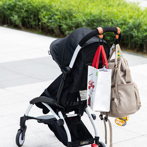 ?4-Pack? Baby Stroller Hooks Clip or Hanging Diaper Bag Universal Hooks Accessories for Stroller and Car or Shopping Cart (Black and Brown)...