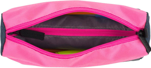 Five Star Pencil Pouch, Pen Case, Storage Organizer for School Supplies Earbuds Chargers Cables Makeup, 9-Pocket, Navy/Pink (505600B-ECM)...