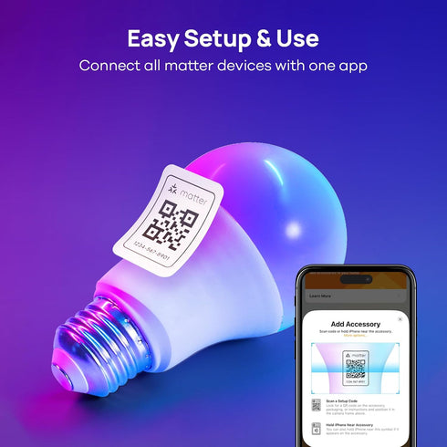 Consciot Smart Light Bulbs, WiFi Color Changing LED Light Bulb, A19 E26 RGBTW Light Bulbs That Works with Alexa/Google Home/Apple Home/Siri, Music...