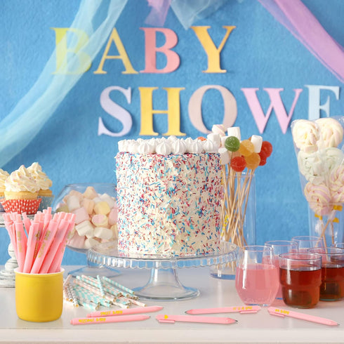 Nuanchu 50 Pcs Baby Shower Pens for Guests It's a Boy or Girl Pens Retractable Baby Shower Favors Baby Shower Decorations Office School Teacher St...