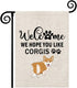 Corgi Garden Flag Welcome We Hope You Like Corgis Garden Flag Corgi Dog Garden Decor (Corgi F)...