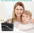 Boperzi Black Toothbrush Holder for Bathroom Toothpaste Organizer Countertop, Detachable Anti-slip Marble Toothpaste Storage Caddy 6 Slots with Dr...