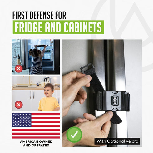 Urban August Child-Proof Refrigerator Lock with Combination - Original French Door Fridge Strap Lock for Kids, & Toddlers - Secure, Adjustable, & ...