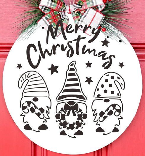 Christmas Stencils for Painting on Wood Shirts Holiday Cookie, 11Pcs 12 inch Reusable Christmas Paint Stencil for Door Hanger Merry Christmas Temp...