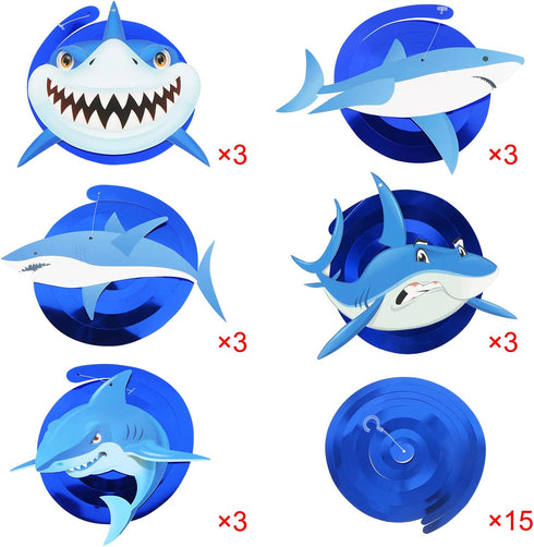 30PCS Shark Hanging Swirls Decorations - Summer Pool Decoration Under the Sea Party Decoration Ocean Theme Party Supplies Baby Shark Birthday Part...