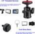 Universal 1/4" Swivel Mini Ball Head Screw Tripod Mount with Hot Shoe Mount, EszkozTA 360° Panoramic Rotating Mount Base Adapter for DSLR Cameras ...
