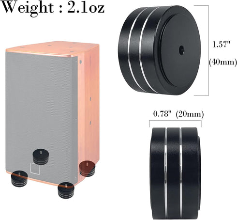 Sutekus Speaker Isolation Feet 40x20mm Audio Speaker Sound Pad with Non-Slip Rubber Rings for Audio,Speakers, Home Theater (Black)...