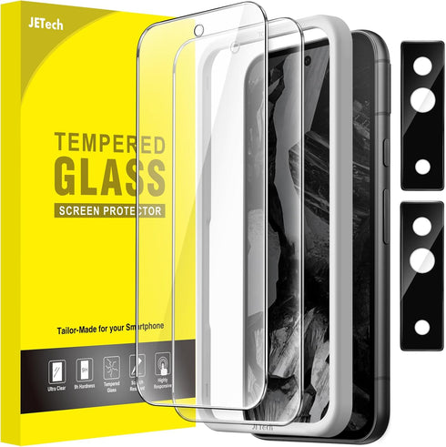 JETech Screen Protector for Google Pixel 8a 6.1-Inch with Camera Lens Protector, Easy Installation Tool, Fingerprint Compatible, Tempered Glass Fi...