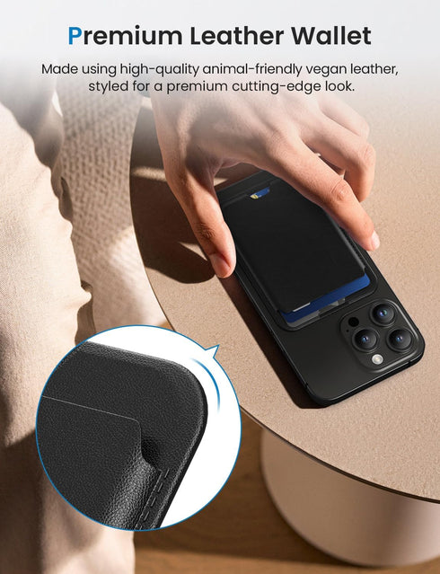 Kimguard for MagSafe Wallet, Magnetic New-Upgrade Card Wallet Holder, Easy to Take Card Strong Magnet Slim Wallet for iPhone 15/14/13/12 Series, B...
